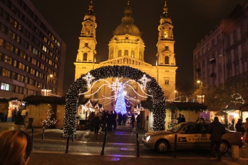 Christmas Market in front of St Stephens Basilica