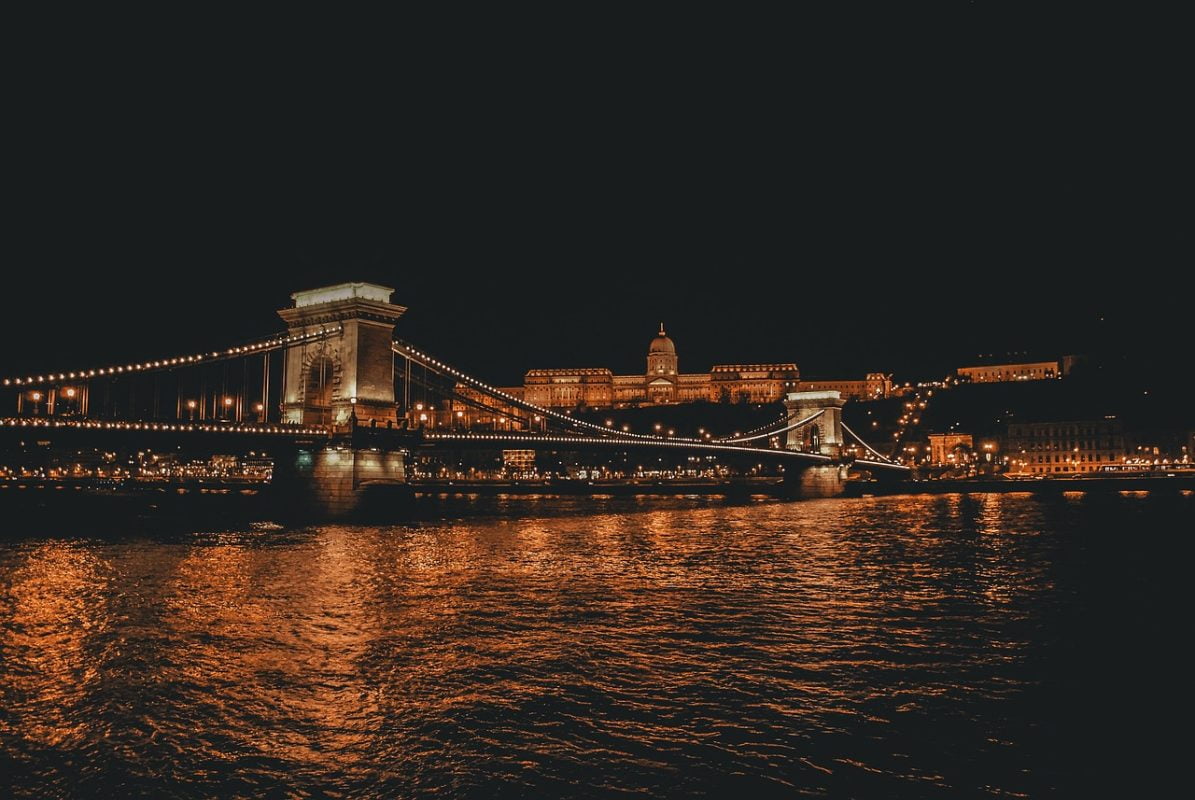 Eat your Budapest dinner on the Danube while enjoying this view.