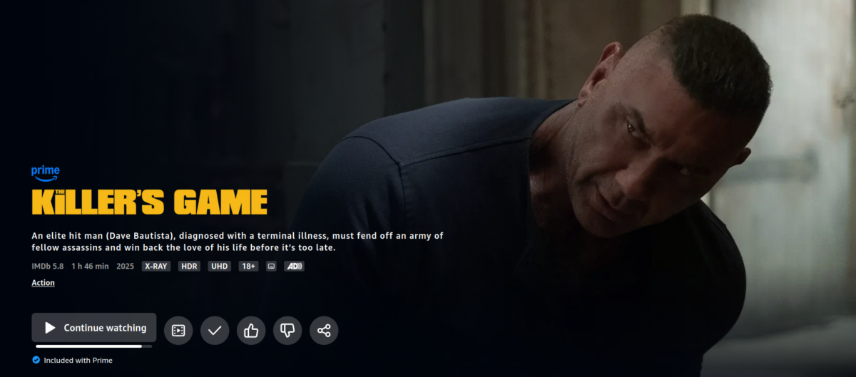 Happy Action Movie from Budapest? Watch Dave Bautista in Killer’s Game.